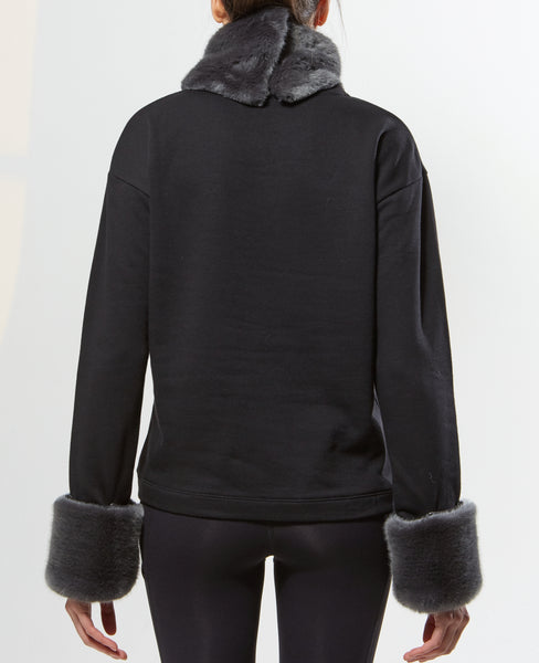 Faux shearling pullover hot sale