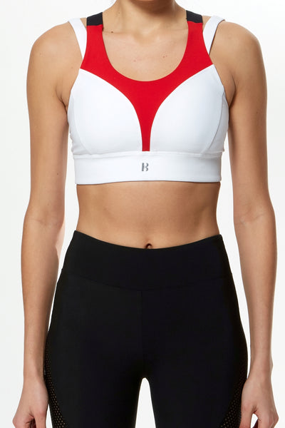 Compression Support Bra - White Black Red