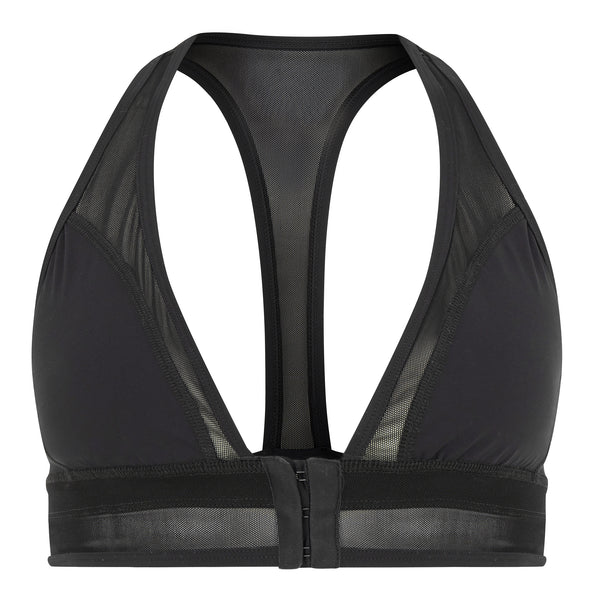 Plunge Racer Back Bra - Black