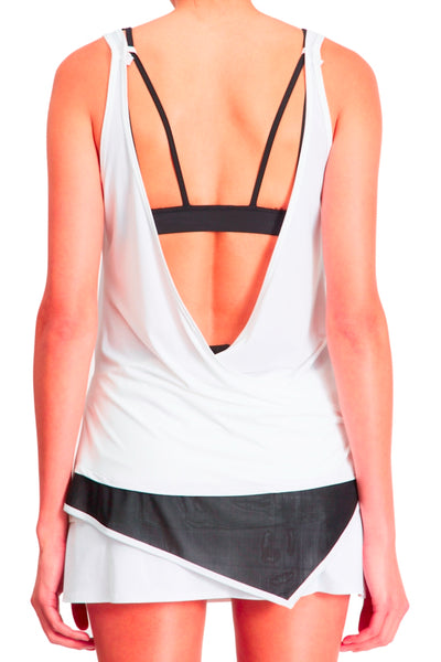 Grace Tank 2 in 1 (Incl Separate Bra) - White Tank Black Bra