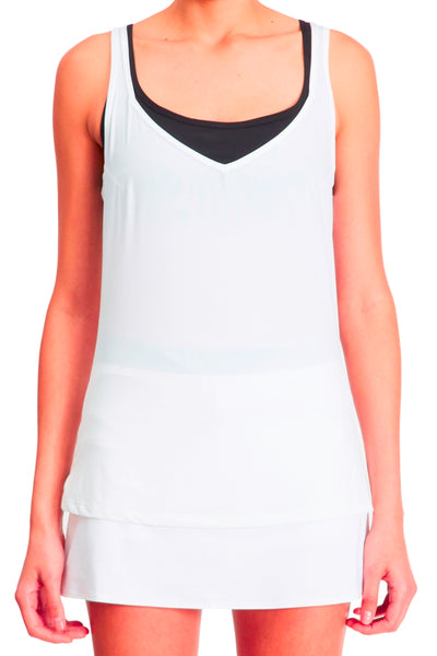 Grace Tank 2 in 1 (Incl Separate Bra) - White Tank Black Bra