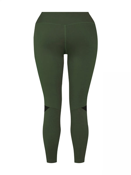 Cropped Fashion Legging (Medium Compression) - Military Green