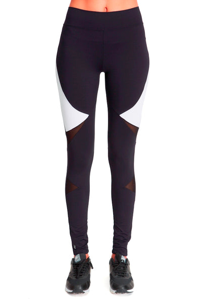 Long Compressive Fashion Leggings - Black White