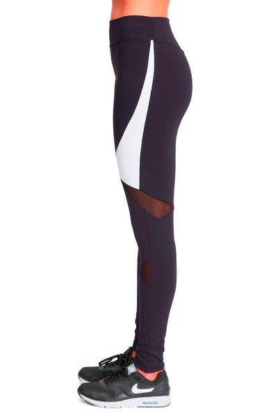 Long Compressive Fashion Leggings - Black White