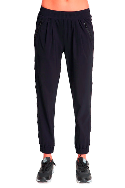 Track Pant with Zip - Black