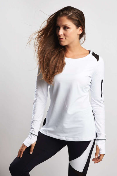 Fashion Long Sleeve Tee - White
