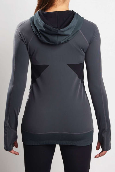 Zip Long Sleeve Hoodie - Grey