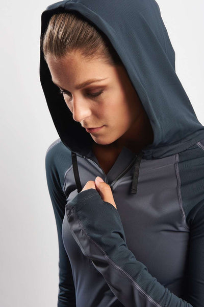 Zip Long Sleeve Hoodie - Grey
