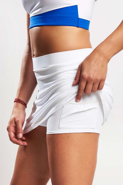Running / Tennis Skirt with Built in Short - White