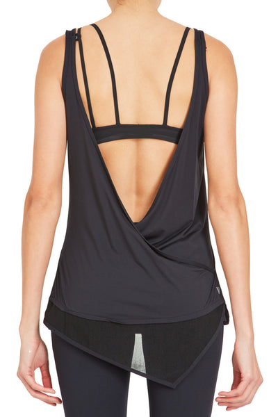 Grace Tank 2 in 1 (Incl Separate Bra) - Black Tank White Bra