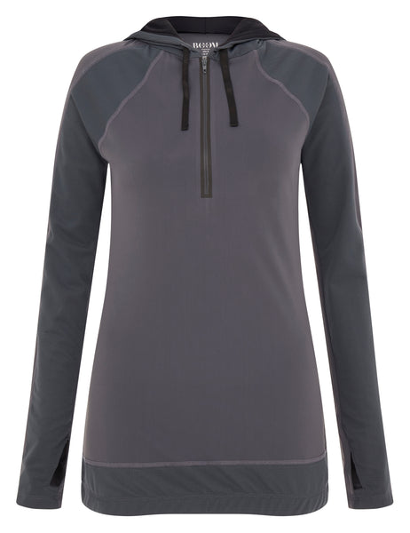 Zip Long Sleeve Hoodie - Grey