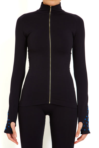 Seamless Star Jacket - Black w Cobalt