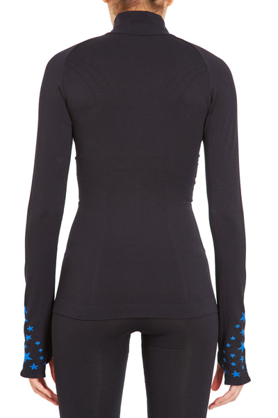 Seamless Star Jacket - Black w Cobalt
