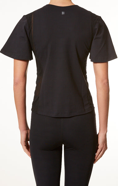 Brushed Wing Sleeve Tee - Black