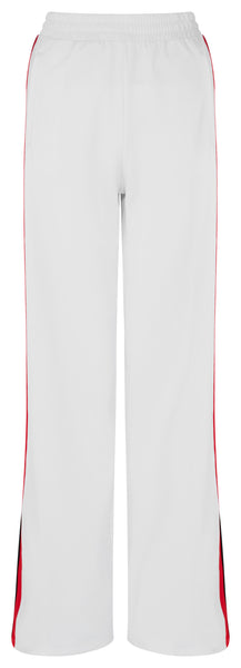 Wide Leg Pant - White with Red & Black Stripe